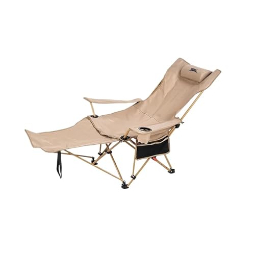 ZMCGNO Liegender Campingstuhl, Leichter, Faltbarer Camping-Loungestuhl mit Verstellbarer Rückenlehne und Fußstütze for den Strand von ZMCGNO