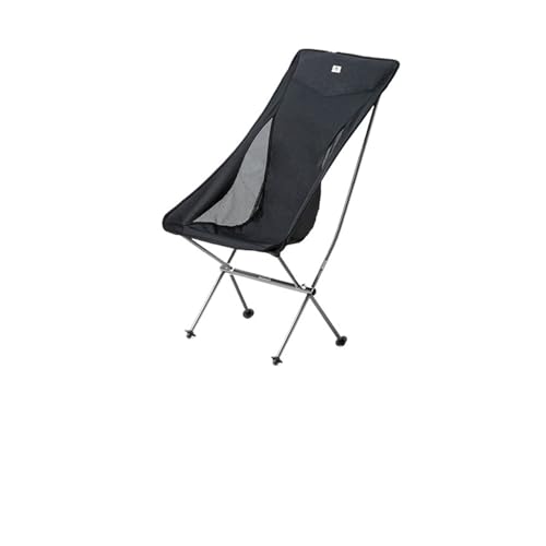 ZMCGNO Moon Chair Ultraleichte Aluminiumlegierung Outdoor Tragbare Klappfischen Rückenlehne Hocker Camping Picknick Stühle(Night Black L) von ZMCGNO