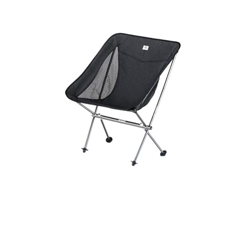 ZMCGNO Moon Chair Ultraleichte Aluminiumlegierung Outdoor Tragbare Klappfischen Rückenlehne Hocker Camping Picknick Stühle(Night Black S) von ZMCGNO