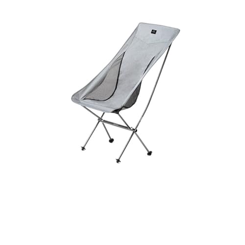 ZMCGNO Moon Chair Ultraleichte Aluminiumlegierung Outdoor Tragbare Klappfischen Rückenlehne Hocker Camping Picknick Stühle(Silver Grey L) von ZMCGNO