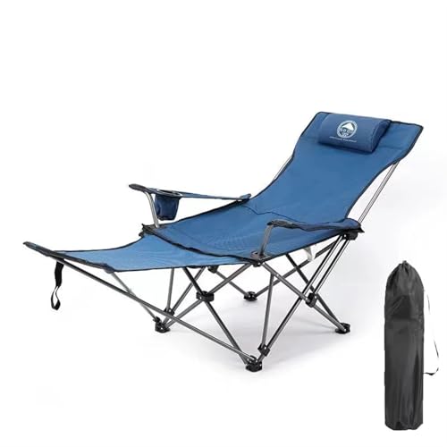 ZMCGNO Outdoor Camping Stuhl Rückenlehne Tragbares Bett Nickerchen Camp Angeln Faltbare Strand Lounge(Full Blue) von ZMCGNO