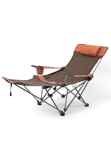 ZMCGNO Outdoor Folding Camp Stuhl Rückenlehne Mit Fußstütze Tragbare Bett Nickerchen Stuhl for Camping Angeln Faltbare Strand Lounge Stuhl(01) von ZMCGNO