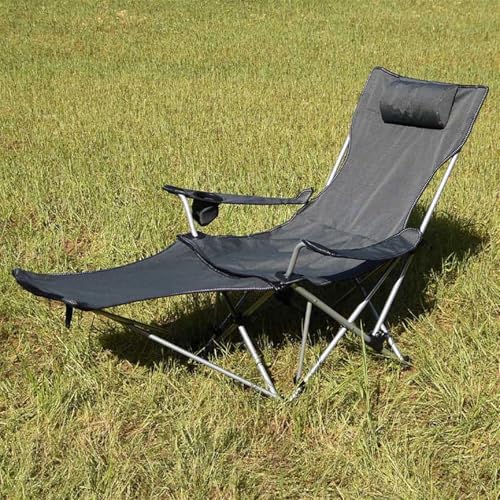 ZMCGNO Outdoor Folding Camp Stuhl Rückenlehne Mit Fußstütze Tragbare Bett Nickerchen Stuhl for Camping Angeln Faltbare Strand Lounge Stuhl(03) von ZMCGNO