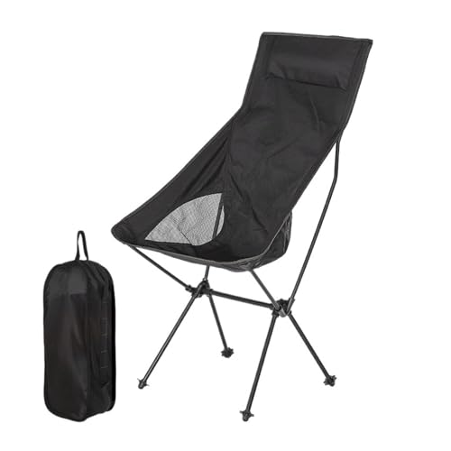 ZMCGNO Outdoor Folding Camping Moon Chair Aluminiumlegierung Ultraleicht Tragbare Lagerung Angeln Rückenlehne Hocker Home BBQ Gartennutzung(Dark Grey) von ZMCGNO