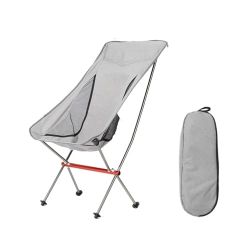 ZMCGNO Outdoor Folding Camping Moon Chair Aluminiumlegierung Ultraleicht Tragbare Lagerung Angeln Rückenlehne Hocker Home BBQ Gartennutzung(Ivory) von ZMCGNO