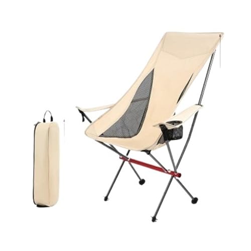 ZMCGNO Outdoor Folding Camping Moon Chair Aluminiumlegierung Ultraleicht Tragbare Lagerung Angeln Rückenlehne Hocker Home BBQ Gartennutzung(Silver) von ZMCGNO