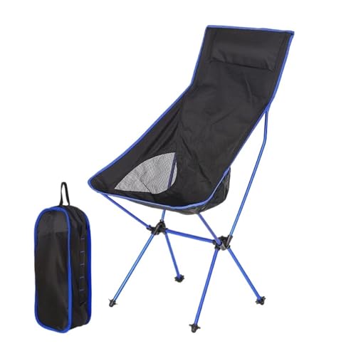 ZMCGNO Outdoor Folding Camping Moon Chair Aluminiumlegierung Ultraleicht Tragbare Lagerung Angeln Rückenlehne Hocker Home BBQ Gartennutzung(Sky Blue) von ZMCGNO