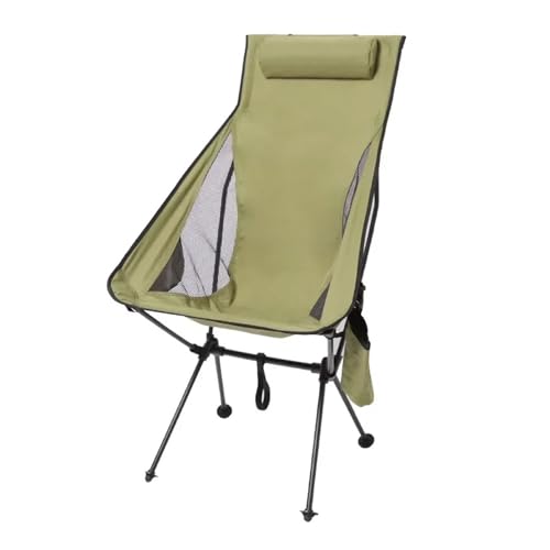 ZMCGNO Tragbarer Klapp-Campingstuhl mit Kopfstütze, leichte Touristenstühle, Angelstuhl aus Aluminiumlegierung, Outdoor-Möbel(Green) von ZMCGNO