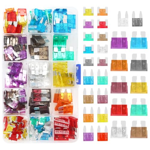 180PCS KFZ Sicherungen Set Auto Sicherungen Set Gemischt mit Mini & Standard Flachsicherungen für PKW/Wohnmobil/Motorrad Hohe Qualität Schnelle Installation Schutz vor Überlastung und Kurzschluss 180PCS KFZ Sicherungen Set Auto Sicherungen Set Gemischt mit Mini & Standard Flachsicherungen für PKW/Wohnmobil/Motorrad Hohe Qualität Schnelle Installation Schutz vor Überlastung und Kurzschluss von ZMDMAH
