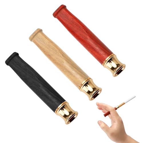 3 pcs Holz Zigarettenhalter Zigarettenspitze Handgefertigter Zigarettenhalter kurz abnehmbar Leicht zu Reinigen Zigarettenhalter für Feine Mittlere und Grobe Abmessungen Zigaretten Wiederverwendbarer von ZMDMAH