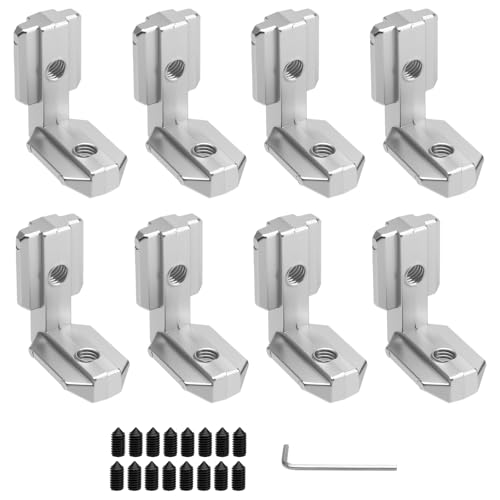 8pcs Aluprofil 40x40 Eckverbinder, T-Nut Innenwinkel, 4040 Nut M6 Aluwinkel 40 x 40 AnschlüSse, 90° L-Form Aluprofil Verbinder mit Schrauben, Dient Zum Verbinden Zweier Aluminiumprofile von ZMDMAH