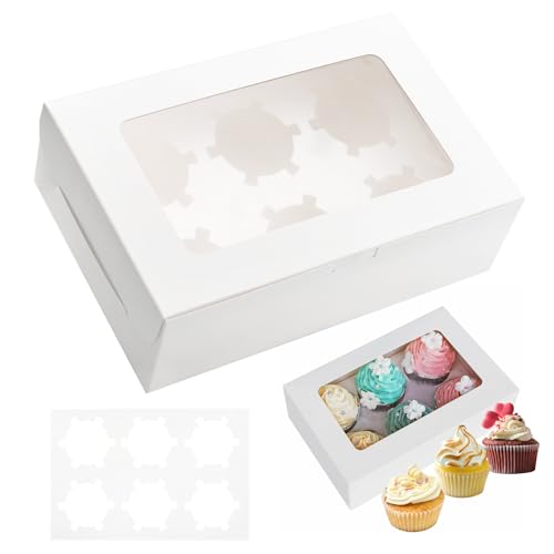ZMDMAH 12 Stück Cupcake Transportbox 6 LöCher Cupcake Boxes 24×16×7.5cm Muffin Box Kuchen Transportbox Rechteckig Macarons Box Geeignet für Cupcakes, Muffins, Desserts ZMDMAH 12 Stück Cupcake Transportbox 6 LöCher Cupcake Boxes 24×16×7.5cm Muffin Box Kuchen Transportbox Rechteckig Macarons Box Geeignet für Cupcakes, Muffins, Desserts von ZMDMAH