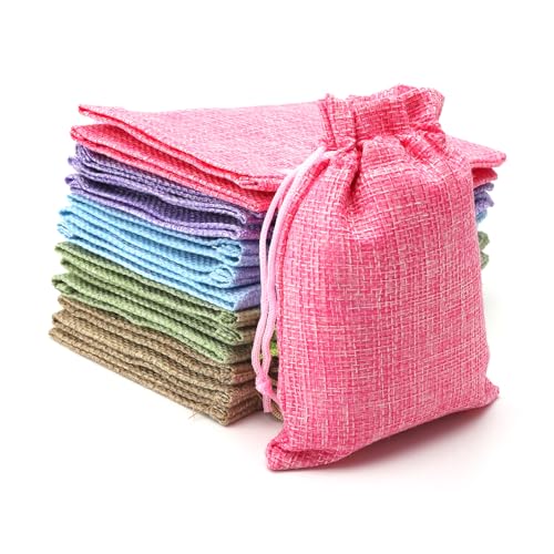 ZMDMAH 15 Stück JutesäCkchen Stoffbeutel Klein SäCkchen Zum BefüLlen StoffsäCkchen GeschenktüTen Stoff StoffsäCkchen mit Zugband 10cm 14cm Zum FüLlen von Schmuck, Geschenken Tee GewüRzen Kunsthandwerk von ZMDMAH
