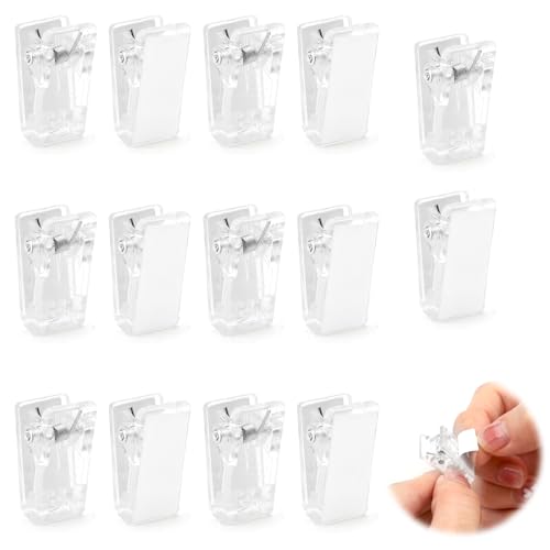 ZMDMAH 15 Stück Klebrige Federclips Selbstklebende Wandclips Outdoor Selbstklebend Kabelclips Deko Clip Durchsichtige Wandteppich-clips Hängende Federklammern für Zuhause Büro Fotoposter Rechteckig von ZMDMAH