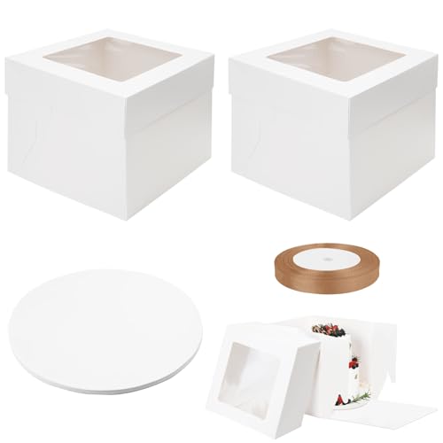 ZMDMAH 2PCS Tortenbox Karton, Tortenkartons 25 x 25 x 20 cm, torten transport box, Tortenschachtel, Kuchenbox Pappe, Cake Box, Torten Karton Box Verpackung, Kuchen Transportbox Pappe ZMDMAH 2PCS Tortenbox Karton, Tortenkartons 25 x 25 x 20 cm, torten transport box, Tortenschachtel, Kuchenbox Pappe, Cake Box, Torten Karton Box Verpackung, Kuchen Transportbox Pappe von ZMDMAH