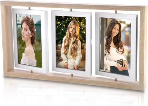 ZMDMAH Drehbarer Bilderrahmen Collage, Doppelseitig Collage Bilderrahmen für 6 Fotos, Bilderrahmen 10x15 Holz, mit Acrylglasschutz, Foto Geschenk für Geburtstag, Familie, Hochzeit, Weihnachten ZMDMAH Drehbarer Bilderrahmen Collage, Doppelseitig Collage Bilderrahmen für 6 Fotos, Bilderrahmen 10x15 Holz, mit Acrylglasschutz, Foto Geschenk für Geburtstag, Familie, Hochzeit, Weihnachten von ZMDMAH