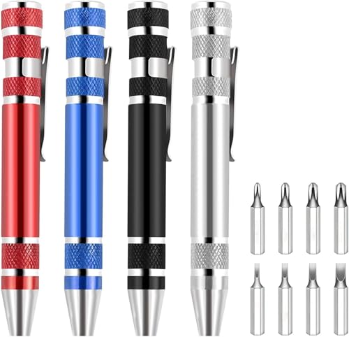 ZMDMAH Perlen 4 Stück 8 In 1 Stift Mini Schraubendreher Set ZMDMAH Perlen 4 Stück 8 In 1 Stift Mini Schraubendreher Set von ZMDMAH
