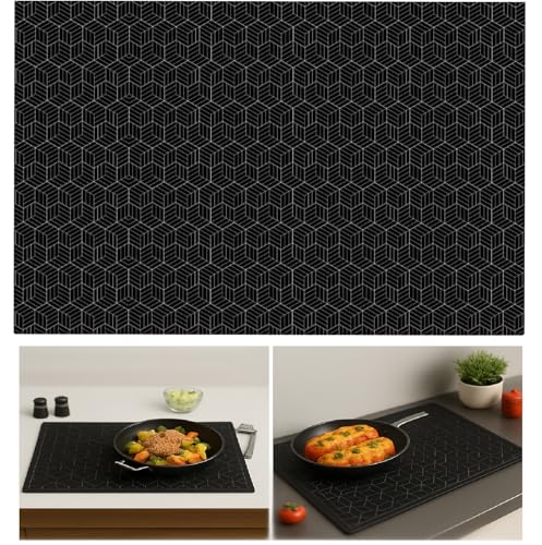 ZMDMAH Silikon Induktionskochfeld Schutzmatte, 52 x 78 cm Hitzebeständige rutschfeste Unterlage Kochfeld-Kratzschutz, Induktion Herdschutz Matte für Induktion Glaskeramik-Kochfeldabdeckung von ZMDMAH
