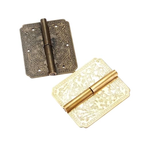 1 Stück 60 * 50mm Antike Bronze Möbelscharniere Schrank Schublade Türscharnier Dekorative Beschläge Schmuckschatulle Scharniere Links Rechts(Left Antique Bronze) von ZMGYF