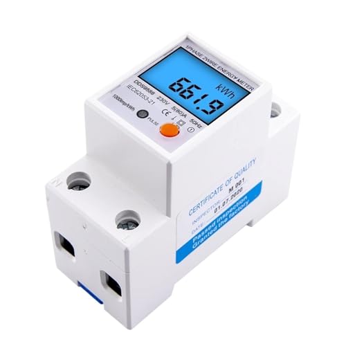 110 V/230 V AC Din-schiene Einphasig Reset Null Energiezähler kWh Spannung Strom Stromverbrauch Zähler Wattmeter Strom(110V White Shell) von ZMGYF