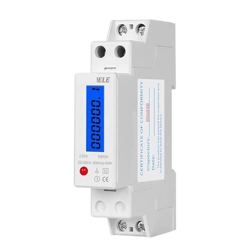 18 mm einphasig 1P 2-Draht digitales Wattmeter Stromverbrauch analoger Energiezähler kWh AC 230 V 50 Hz LCD elektrische Din-Schienenmontage(Digital backLight) von ZMGYF