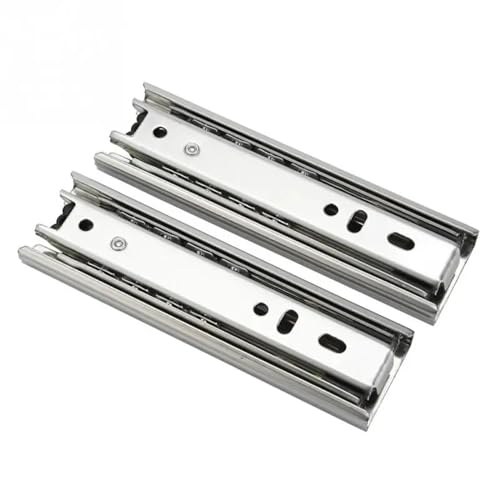 2 Stück 5-Zoll-Schubladenführungsschiene Soft Close Mini-Möbelführungsschiene 3-teilige Tastaturablage Kleiderschrank von ZMGYF