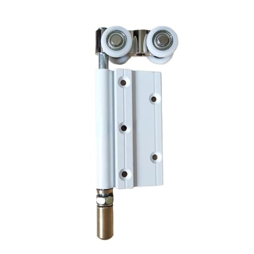 2 Stück Doppelrad-Falttürrolle, Hängerad for Holztüren, Faltschiebetür aus Glas ohne untere Schiene, Oberes Rad mit Einzelscharnier(WHITE) von ZMGYF
