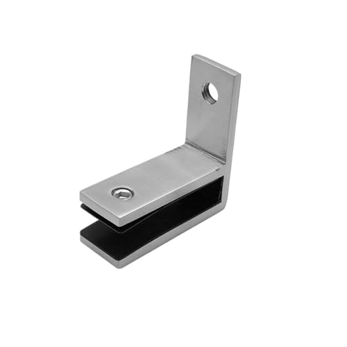 2 Stück gegossener 304 Edelstahl 90 180 Grad Glasklemme ohne Bohren Clip for Handlauf Geländer Schwimmbad Zaunverbindung(Brush 90Degs Double) von ZMGYF