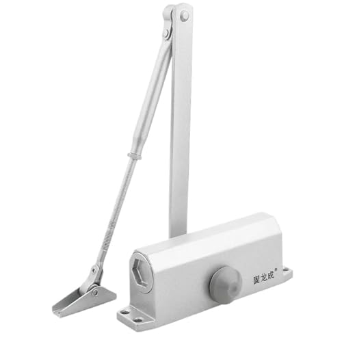 25 Automatischer Türschließer, Federhydraulikpuffer, Metall, verdeckter Torschließer, einstellbarer Türstopper, Geschwindigkeit, stummes Schließen(L Black 65-85KG) von ZMGYF