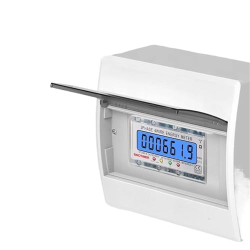 3-Phasen-Energiezähler, 230/400 V, 100 A, digitaler Stromzähler, Energieverbrauchszähler, Schienentyp 35 mm, 110 V, 220 V(Transparent 220V) von ZMGYF