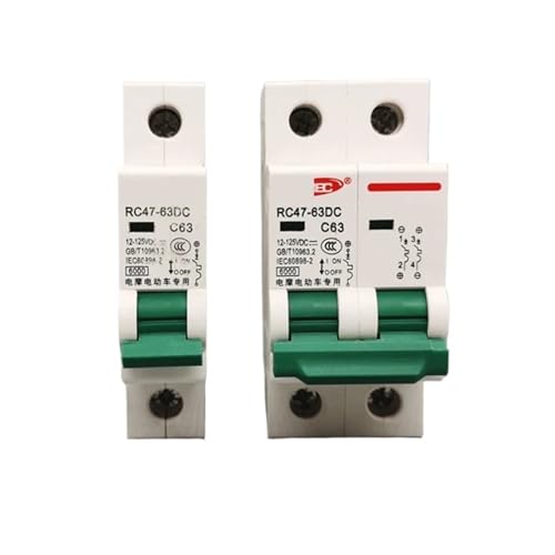 32A 63A DC12v-125v Circuit Breaker 1P/2P Solar RV Yacht Elektrische Fahrzeug Batterie Stromausfall Isolator circuit Breaker Protector(1P,63A) von ZMGYF