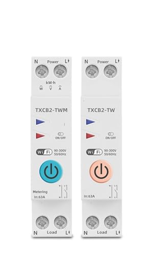 63A 1P + N Smart Switch Energiezähler Metering Überwachung Leistungsschalter Zeitrelais Smart Life 110VAC 230VAC(TXCB2-TWM metering,40A) von ZMGYF