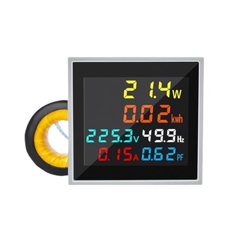 6IN1 D48-2058 LCD Digitalanzeige Multifunktionsmessgerät Mini Elektronisches Wattstunden-Spannungsstrommessgerät(AC 50-300V) von ZMGYF
