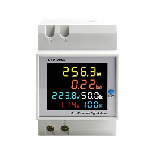 6IN1 Din Rail AC Monitor Spannung Strom Leistungsfaktor Aktiv KWH Elektrische Energie Frequenz Meter Volt Amp 110V 220V 380V 100A(40-300V External CT) von ZMGYF