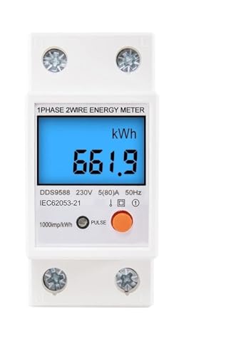 AC 110 V/220 V DIN-Schiene LCD-Display, digitaler einphasiger Energiezähler, KWh-Stromverbrauch, elektronisches Wattmeter, Null zurücksetzen(230V Backlight T) von ZMGYF