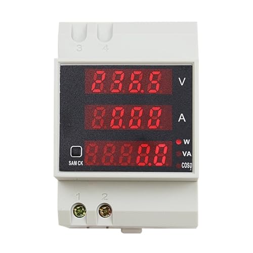D52-2048 Din Rail LED Digital Voltmeter Amperemeter Strommesser Aktiver Leistungsfaktor AC80-300V Multifunktionsmessgerät 100A(200-450V External CT) von ZMGYF