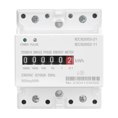 DDS6619-023 AC230V 100A einphasiger elektronischer Energiezähler, DIN-Schiene, kWh-Zähler, Verbrauch, analoger Strom, Gague-Wattmeter von ZMGYF