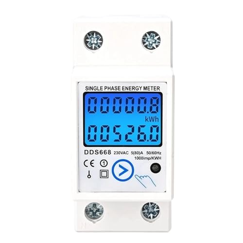 Din-schiene Digital LCD Energie Meter Reset Null Einphasig AC 110 V 220 V Elektrische Kwh Power Meter Stromverbrauch meter(White AC220V) von ZMGYF