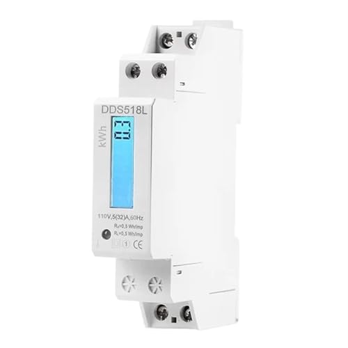 Einphasiger elektrischer Energiezähler AC230V/AC110V DDS518L LCD Einphasen-Schienenenergiezähler 1P Elektronischer Energiezähler(230V) von ZMGYF