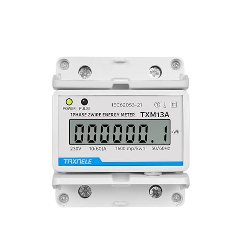 Einphasiges 1P 2-Draht-Digital-Wattmeter, Stromverbrauch, Energiezähler, kWh, AC 230 V, Spannung, Strom, LCD, analoge Zähleranzeige(Digital Energy Meter) von ZMGYF