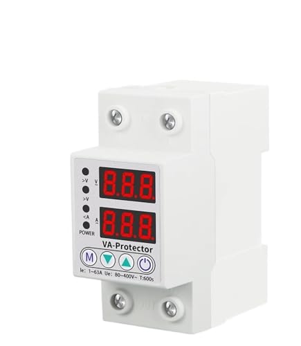 Einstellbares digitales Spannungsrelais, 220 V, 40 A/63 A, Haushaltsleistungsschalter, Überspannungsschutz, Grenzwert for Über- und Unterstromschutz(63A) von ZMGYF