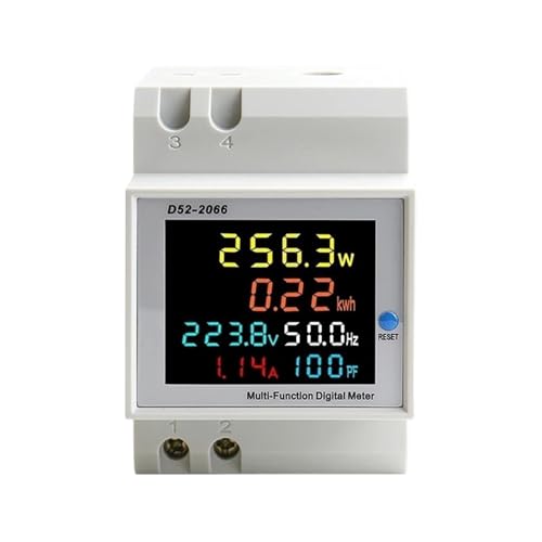 Farb-LCD-Bildschirm, einphasiges Haushalts-Smart-Wattstundenmessgerät, Führungsschienentyp, 220 V, Spannung, Strom, Leistung, Frequenzfaktor(40-300V External CT) von ZMGYF