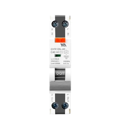 GYR10N-40 Elektronischer RCBO 18 mm 230 V 1P+N 6 kA Fehlerstromschutzschalter mit Überstromschutz, max. 40 A(Type AC,25A 30mA) von ZMGYF