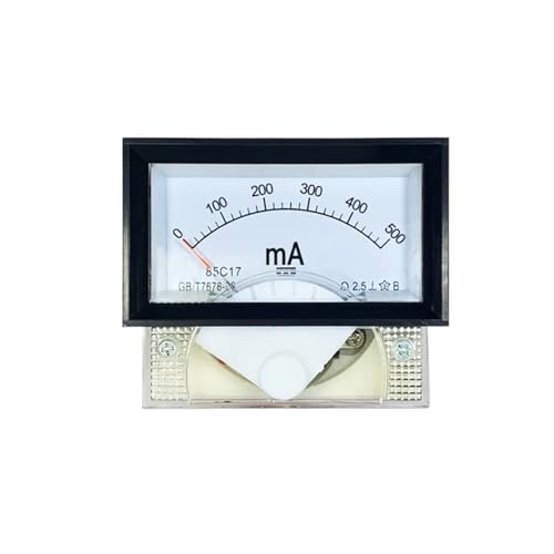 Milliamperemeter 85C17-mA DC Pointer Panel Amp Meter 20mA 30mA 50mA 100mA Quadrat 70 * 40mm mit schwarzem Rahmen(300mA) von ZMGYF