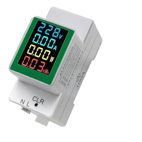 PZE-008 Din Rail Strom Digital Power Energy Meter Watt Kwh Wattmeter Monitor Amperemeter Voltmeter AC 50-300V 100A(White) von ZMGYF