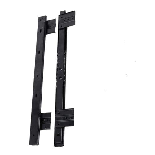 Schienenschiene, verstellbare Stahl-Seitenmontage, for Untertisch-Computer-Gleitschiene * 2 Stück(Black) von ZMGYF