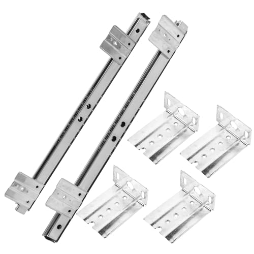Schreibtisch-Tastatur-Schubladenschiene, Schreibtisch-Tablett-Gleitschienenschiene, verstellbare Stahl-Seitenmontage-Suiten, Untertisch-Computer-Gleitschiene(Silver) von ZMGYF