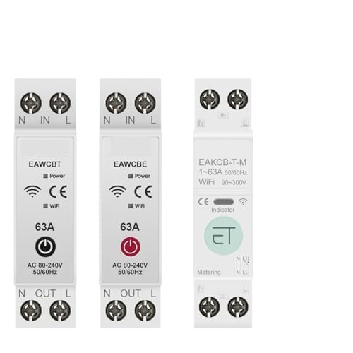 Smart Circuit Breaker 1P + N 63A Zeit Relais Schalter Energie Meter kWh Spannung Strom Protector Fernbedienung(Tuya Multi,20A) von ZMGYF