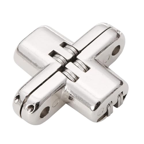 Unsichtbares Scharnier 180 Grad Zinklegierungsmaterial Nickelfarbe Unsichtbares Falttürscharnier(Nickel 2 pcs) von ZMGYF