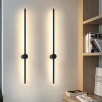 GBLY LED Wandleuchte 2ER Innen Wandlampe - 60CM Schwarz Modern Flurlampe Design Treppenhauslampe 3000K Warmweiß Küchenlampe Indirekt Wandbeleuchtung GBLY LED Wandleuchte 2ER Innen Wandlampe - 60CM Schwarz Modern Flurlampe Design Treppenhauslampe 3000K Warmweiß Küchenlampe Indirekt Wandbeleuchtung von ZMH